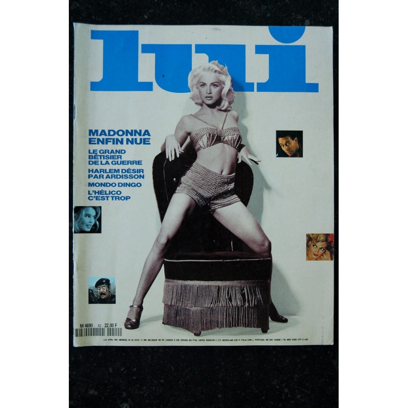 LUI 042 AVRIL 1991 COVER MADONNA PHOTO STEVEN MEISEL + POSTER MARTIN VEYRON DENIS MALERBI