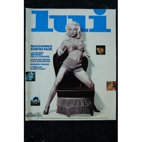 LUI 042 AVRIL 1991 COVER MADONNA PHOTO STEVEN MEISEL + POSTER MARTIN VEYRON DENIS MALERBI