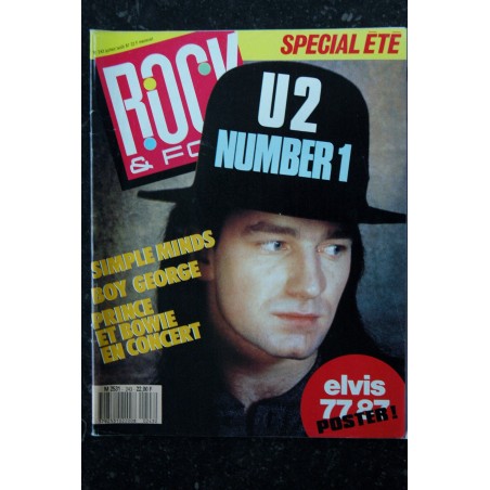 ROCK & FOLK 243 1987 SIMPLE MINDS BOY GEORGE PRINCE DAVID BOWIE U2 POSTER ELVIS 77 87
