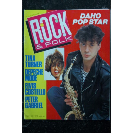 ROCK & FOLK 230  MAI 1986 COVER ETIENNE DAHO + POSTER Tina turner DEPECHE MODE  Elvis Costello  Peter Gabriel  Les Pogues