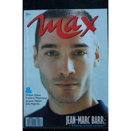 MAX 003 AVRIL 1989 COVER JEAN-MARC BARR JACQUES HIGELIN WILLEM DAFOE JULIA MIGENES