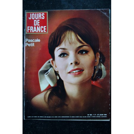 JOURS DE FRANCE   500  13 juin 1964  Françoise DORLEAC Cover + 4 p. - Annabelle et Bernard Buffet - Bardot 4 p.  - 140 pages