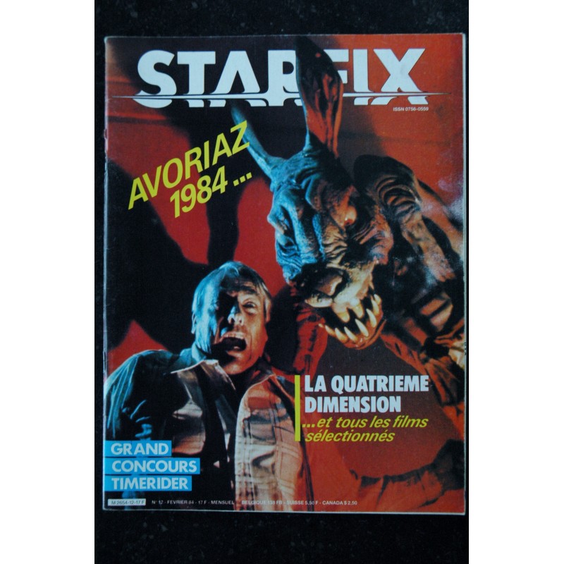 STARFIX 012  n° 12  * 1984 *    AVORIAZ 1984  LA QUATRIEME DIMENSION TIMERIDER