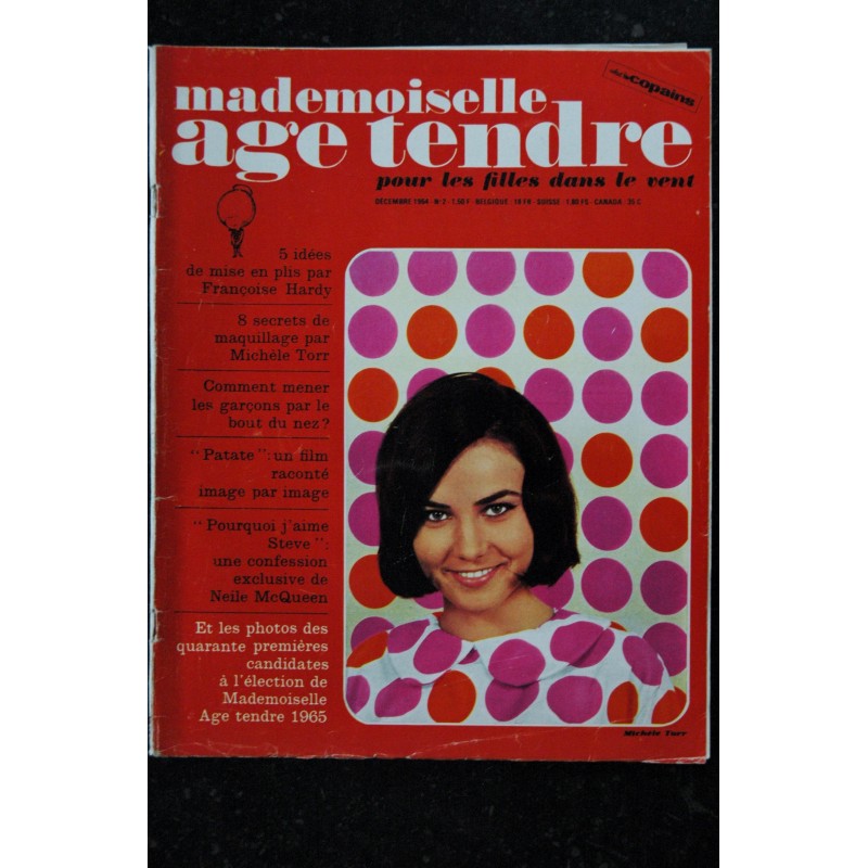 mademoiselle age tendre n°   2  1964 12  Françoise Hardy Michèle Torr Mike Marshall Steve Mac Queen Johnny