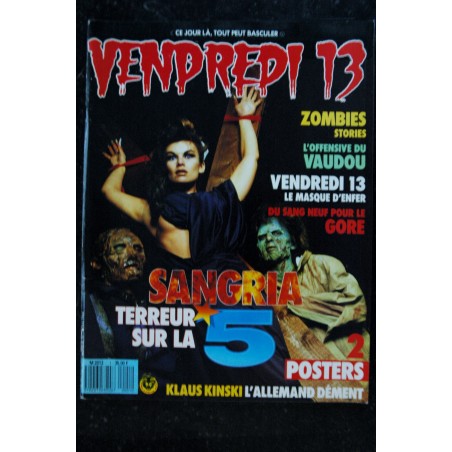 VENDREDI 13 n° 1 SANGRIA Terreur sur la 5 ZOMBIES Vaudou + 2 POSTERS VENDREDI 13 n° 1 SANGRIA Terreur sur la 5 ZOMBIES Vaudou + 2 POSTERS
