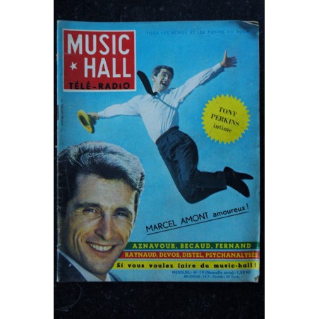 Music * Hall  19  1962 10  Marcel Amont Tony Perkins Aznavour Bécaud Raynaud Devos Distel