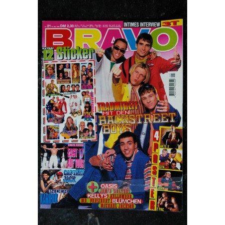 BRAVO German 1996 n° 21 - 15 mai Backstreet Boys - Posters voir liste BRAVO German 1996 n° 21 - 15 mai Backstreet Boys - Posters voir liste