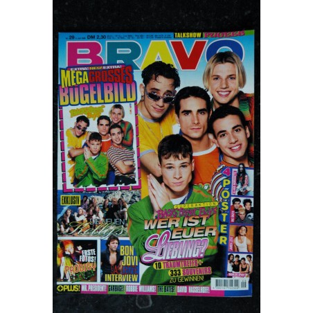 BRAVO German 1996 n° 29 - 11 juli - Backstreet Boys - INCOMPLET Posters voir liste BRAVO German 1996 n° 29 - 11 juli - Backstreet Boys - INCOMPLET Posters voir liste
