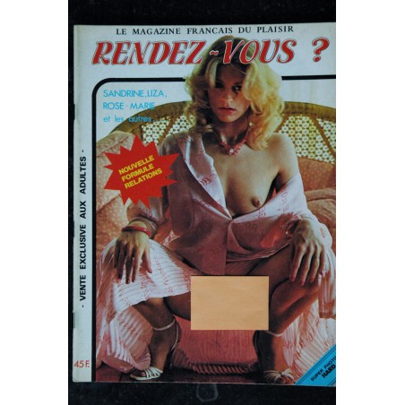 RENDEZ-VOUS ?  N°  8  * 1980 *  Le Magazine Français du Plaisir *  Sandrine Liza Rose-Marie