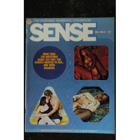 SENSE Vol. 2  n° 6   * 1972  *  Educational Material for adults  VINTAGE HARD  EROTIC