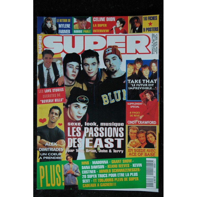 SUPER N° 91  oct. 1995  east 17 Mylène Farmer Céline Dion Take ThatCindy Crawford + POSTERS voir détail