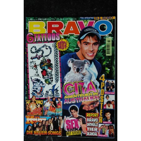 BRAVO German 1996 n° 42 - 10 oct. CITA DJ BOBO Kellys Steve - INCOMPLET - Posters voir liste BRAVO German 1996 n° 42 - 10 oct. CITA DJ BOBO Kellys Steve - INCOMPLET - Posters voir liste