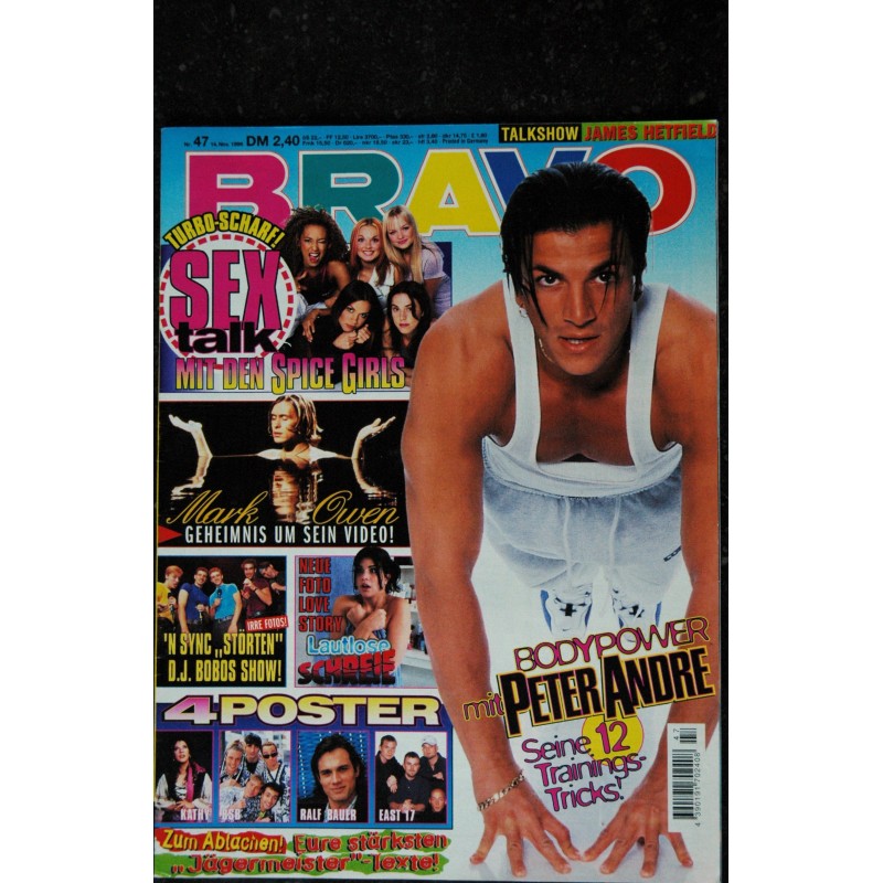BRAVO German 1996 n°  47 -  14 nov.  Peter Andre  James Hetfield Spice Girls   - INCOMPLET  - Posters voir liste