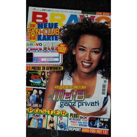 BRAVO German 1996 n° 51 - 12 dez. Spice Girls Jon Bon Jovi - INCOMPLET - Posters voir liste BRAVO German 1996 n° 51 - 12 dez. Spice Girls Jon Bon Jovi - INCOMPLET - Posters voir liste