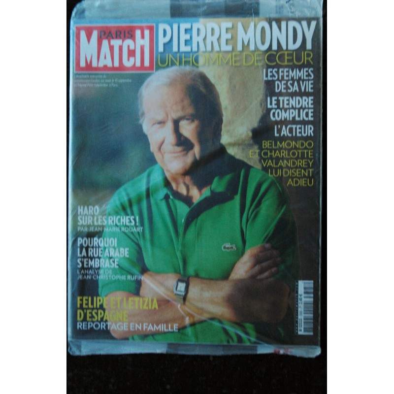 PARIS MATCH n° 3305  20 sept. 2012  Pierre MONDY un Homme de Coeur - Felipe et Letizia d'Espagne