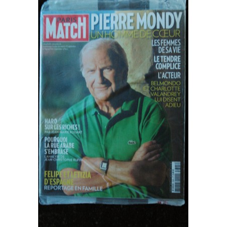 PARIS MATCH n° 3305 20 sept. 2012 Pierre MONDY un Homme de Coeur - Felipe et Letizia d'Espagne PARIS MATCH n° 3305 20 sept. 2012 Pierre MONDY un Homme de Coeur - Felipe et Letizia d'Espagne