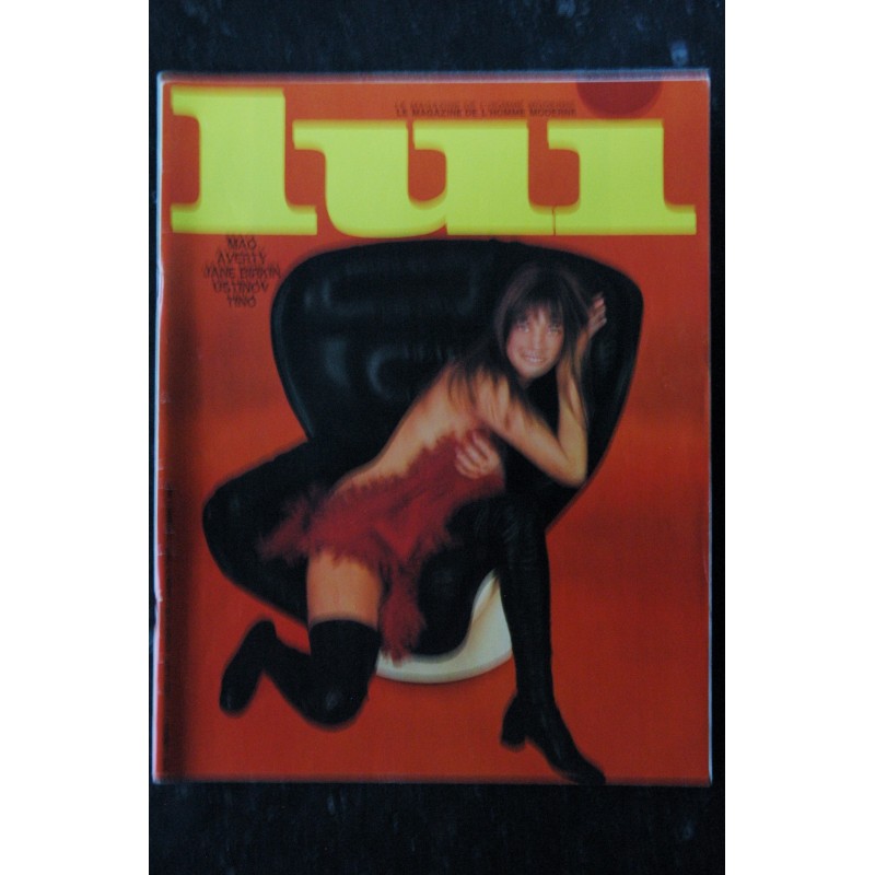 LUI 061 N° 61 1969 FEVRIER COVER JANE BIRKIN & SERGE GAINSBOURG 6 PAGES MODE PORSCHE PIN-UP ASLAN 1969