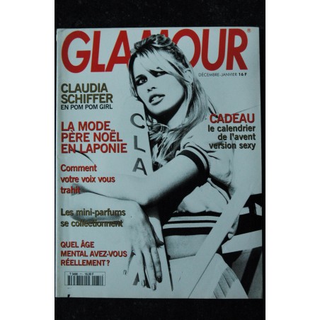 GLAMOUR 71 - Claudia Schiffer Cover + 8 p. - Tim Burton - Jackson - Michel Boujenah  - 164 p. - 1994 12