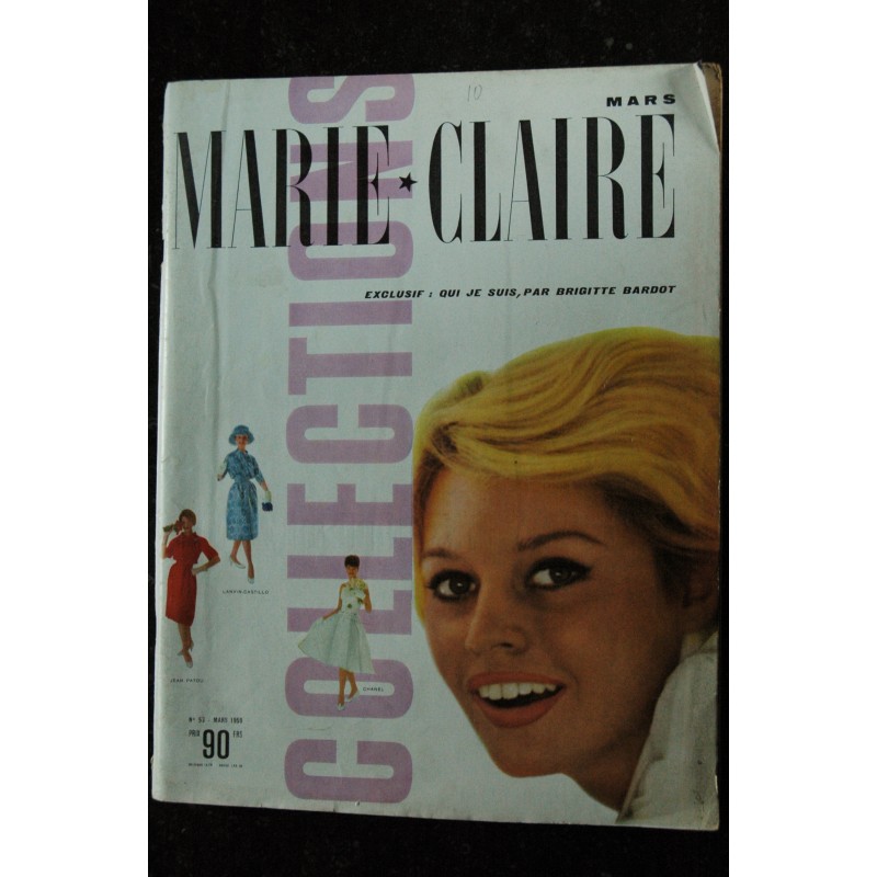 MARIE CLAIRE  53  mars 1959 Brigitte Bardot  11 p. - Les petites robes et collections 1959 30 pages  - 204 pages