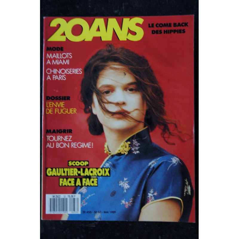 20 ANS  * 1989 05 *  n° 33  Chinoiseries à Paris - Gaultier Lacroix  Maillots à Miami - Le bon régime- Hippies