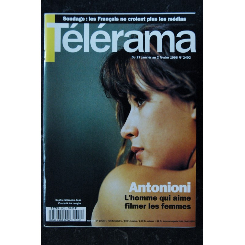 TELERAMA 2402 1996 01  Sophie Marceau cover - Irène Jacob Christine Boisson  Monica Vitti Wim Wenders