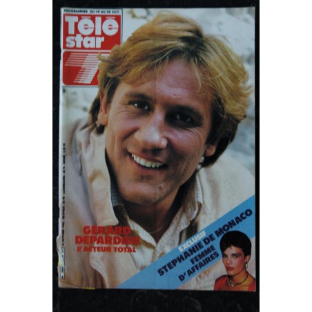 TELE STAR  472   14 oct. 1985 Gérard Depardieu cover + 4 p. - Marilyn - Stallone - Stéphanie de Monaco - F Dard - F Fabian