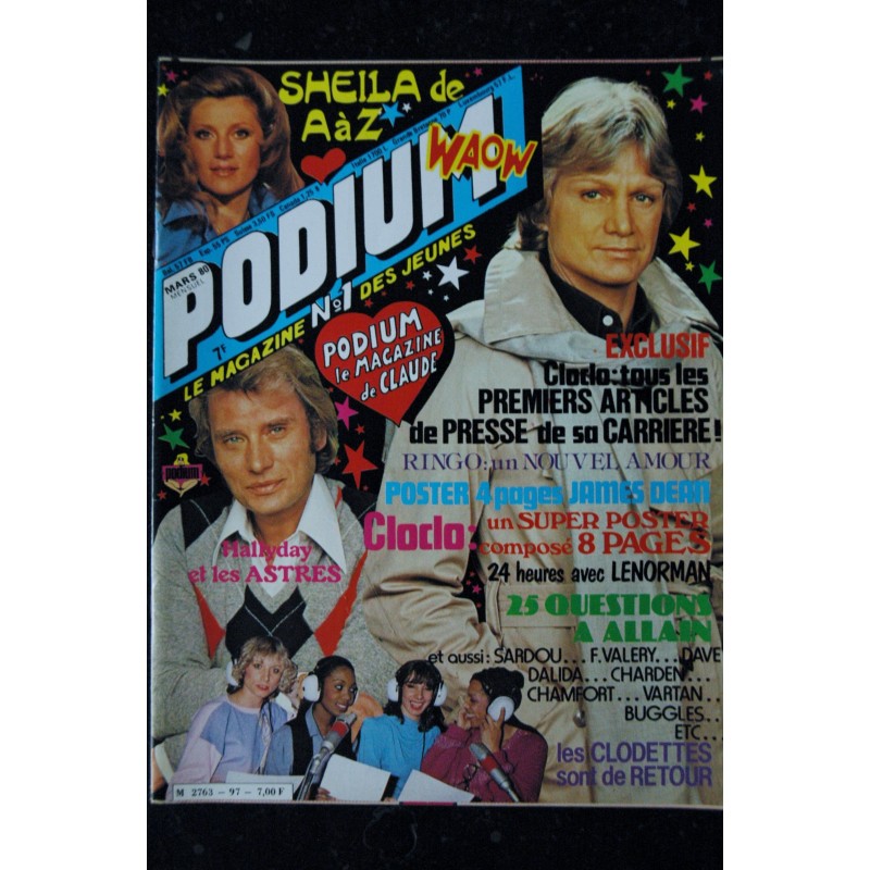 PODIUM n° 97 Claude FRANCOIS RINGO james Dean Lenorman Hallyday Allain - Posters voir détail - 1980 03