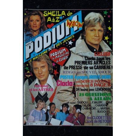 PODIUM n° 97 Claude FRANCOIS RINGO james Dean Lenorman Hallyday Allain - Posters voir détail - 1980 03 PODIUM n° 97 Claude FRANCOIS RINGO james Dean Lenorman Hallyday Allain - Posters voir détail - 1980 03