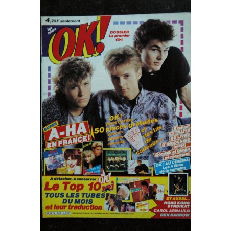 OK ! âge tendre 594 JUIN 1987 COVER A-HA PATRICK BRUEL  + FICHES SPOT 10