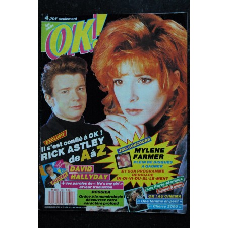 OK ! âge tendre 641 Mylène Farmer - Rick Astley - David Hallyday