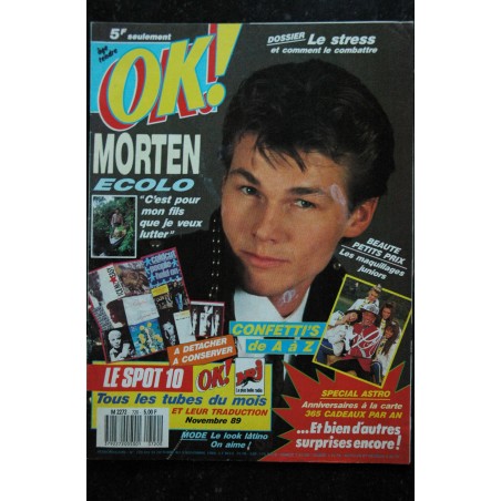 OK ! âge tendre 734 FEVRIER 1990 COVER PATRICIA KAAS FRANCOIS FELDMAN ROCH VOISINE MINI POSTER BIG FUN