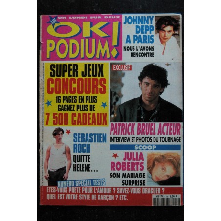 OK PODIUM !  14 1993 07  JOHNNY DEPP  Patrick BRUEL Julia ROBERTS ELSA OBISPO