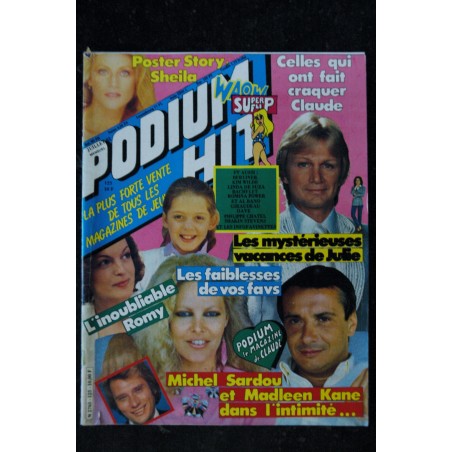 PODIUM HIT 125 juillet 1982 manque 1 poster * Romy SCHNEIDER SARDOU JOHNNY SHEILA Sylvie VARTAN DAniel AUTEUIL PODIUM HIT 125 juillet 1982 manque 1 poster * Romy SCHNEIDER SARDOU JOHNNY SHEILA Sylvie VARTAN DAniel AUTEUIL