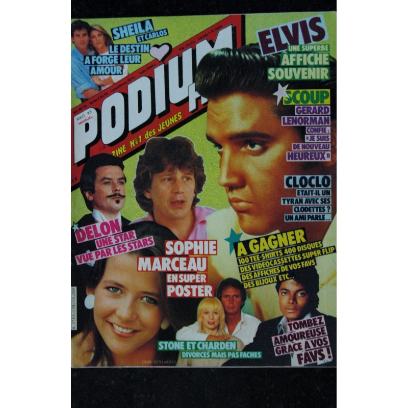 PODIUM HIT 135 mai 1983   manque poster *  BELMONDO Alain DELON SARDOU Les FORBANS ROCKY