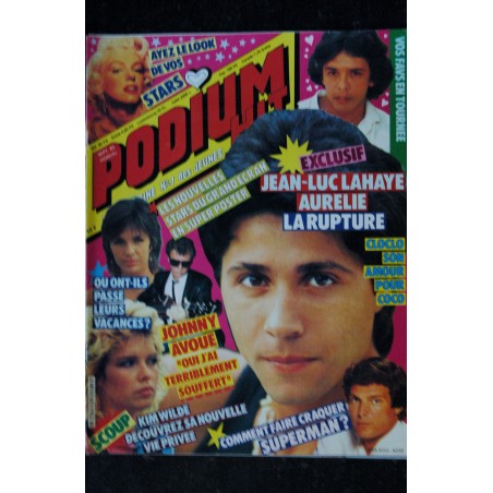 PODIUM HIT 139  1983 09 INCOMPLET Jean Luc Lahaye Johnny Kim Wilde CloClo Travolta Belmondo