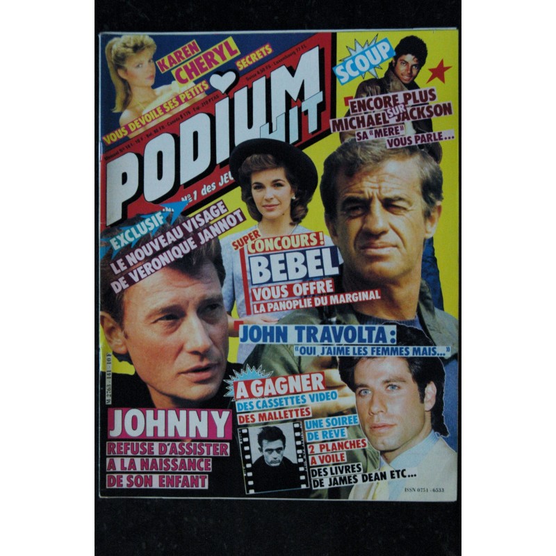 PODIUM HIT 141 1983 11 INCOMPLET BELMONDO Veronique JANNOT JOHN TRAVOLTA Karen CHERYL Michael Jackson