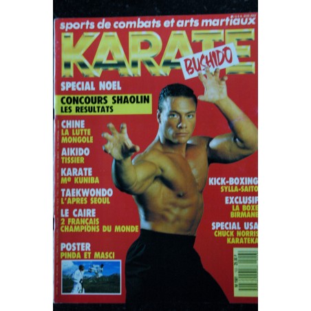 KARATE bushido n°153  1988 12 - JC Van Damme - Pinda & Masci - La lutte Mongole - Tissier - Me Kumba - 106 pages