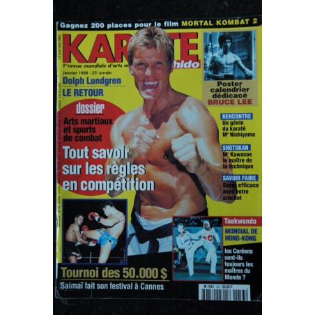KARATE bushido n°253  1998 01 - Dolph Lunndgren - Bruce Lee - Me Nishiyama - Me Kawasoe - 124 pages