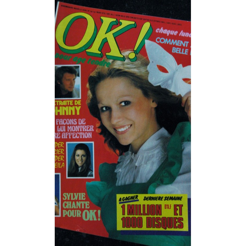 OK ! âge tendre   7 -  1 au 7 mars 1976  * Sylvie Vartan - Johnny - Sheila - Enrico Macias - Sanson - C Jerome