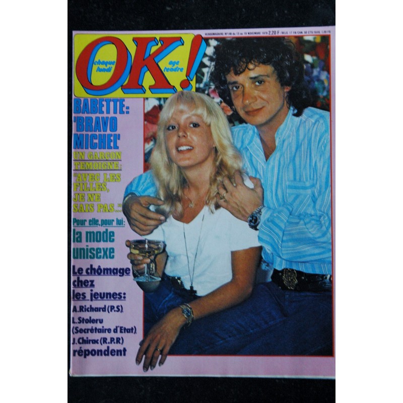 OK ! âge tendre 148  - 13 au 19 nov. 1978  *  Sardou Babette - Barry Manimow - Olivia Newton-John - Stone