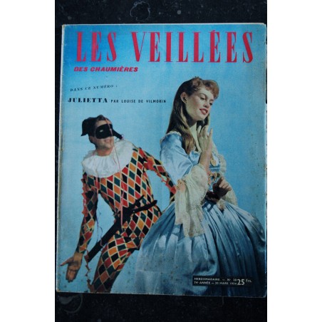 Les Veillées des Chaumières n° 20 - 20 mars 1954 - Brigitte Bardot Cover - RARE - 36 pages