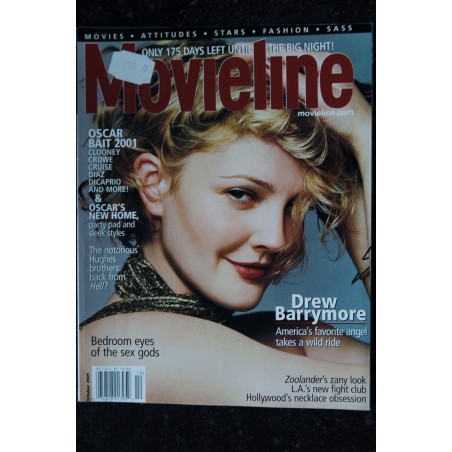 Movieline 2001 10  Drew Barrymore Cover + 6 p. - Clooney Crowe Cruise Diaz DiCaprio