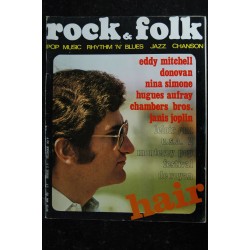 ROCK & FOLK 028 MAI 1969 COVER EDDY MITCHELL DONOVAN NINA SIMONE HUGUES AUFRAY CHAMBERS BROS JANIS JOPLIN HAIR
