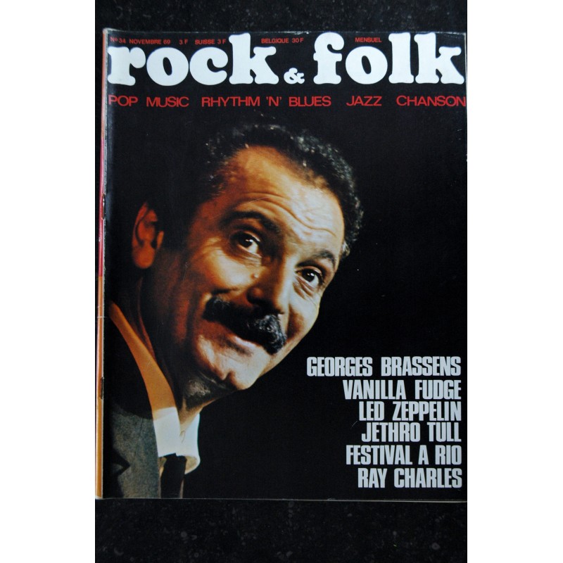 ROCK & FOLK 035 DECEMBRE 1969 YOKO ONO JOHN LENNON JANIS IAN MILES DAVIS LES NUITS D'AMOUGIES