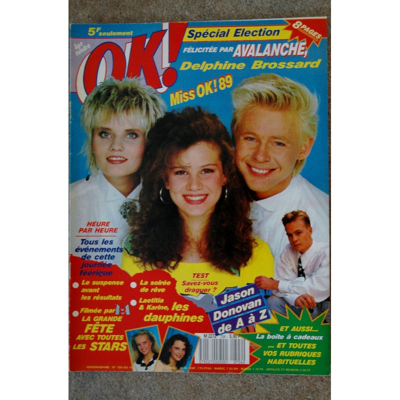 OK ! âge tendre 720 OCT 1989 COVER MORTEN A-HA CONFETTI'S + FICHES LE SPOT 10