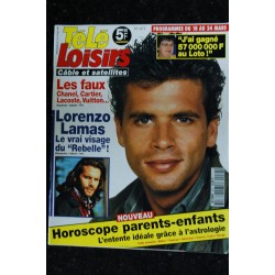 TELE LOISIRS 472  Lorenzo Lamas Rebelle  Cover + 2 p. - Indochine - Serge Dupire   - 13 au 19 mars 1995