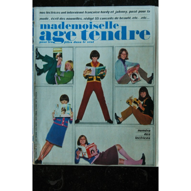 mademoiselle age tendre n°  13  1965 11 Johnny Hervé Vilard Christophe Françoise Hardy Chantal Goya