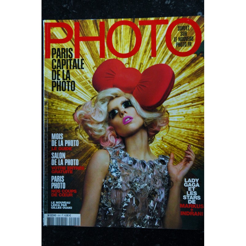 PHOTO 494 NOVEMBRE 2012 COVER LADY GAGA ICONES STARS MARKUS INDRANI WILLIAM WEGMAN FRANCOISE HUGHIER