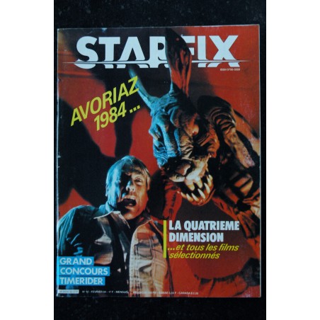 STARFIX 012  n° 12  * 1984 *    AVORIAZ 1984  LA QUATRIEME DIMENSION TIMERIDER