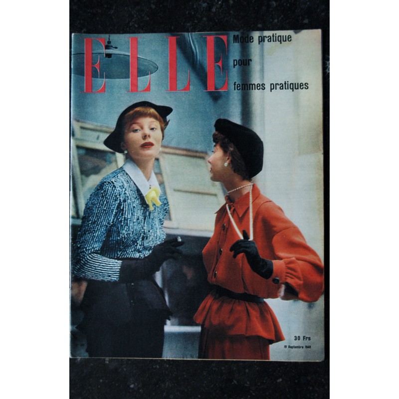ELLE   199  19 sept. 1949 - mode pratique pour femmes pratiques - Michèle Morgan  - 36 pages FASHION VINTAGE